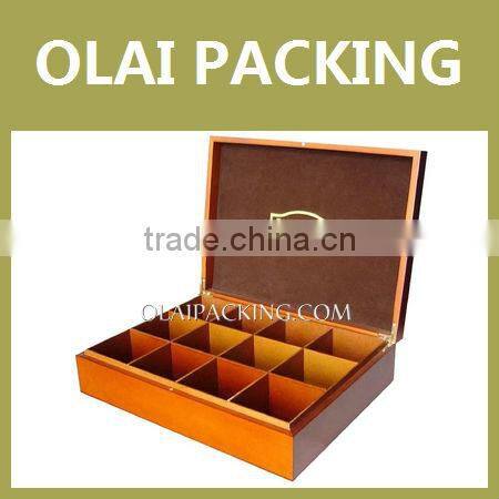 High Quality 8 Slots Wooden Tea Bag Storage Box