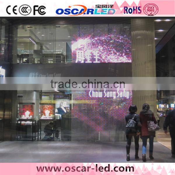 LED Curtain soft glass Display window glass oscarled XW5 Transparent glass led window display screen