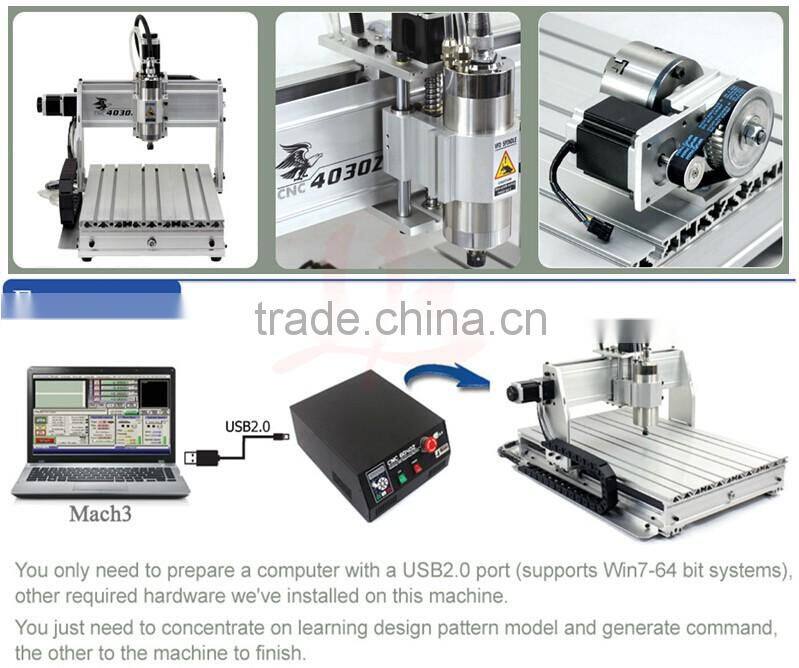 hot Engraving machine 4030Z-800W USB 4axis with mach3 wireless handwheel controller