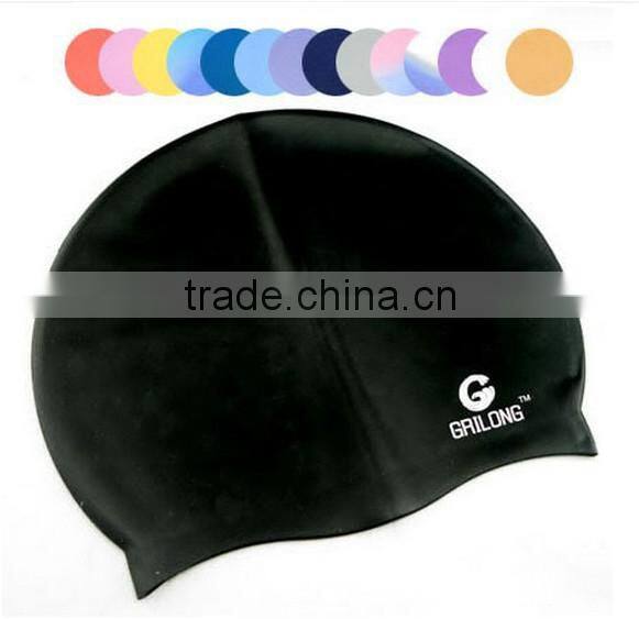 Funny printing silicone swim cap for ear protection