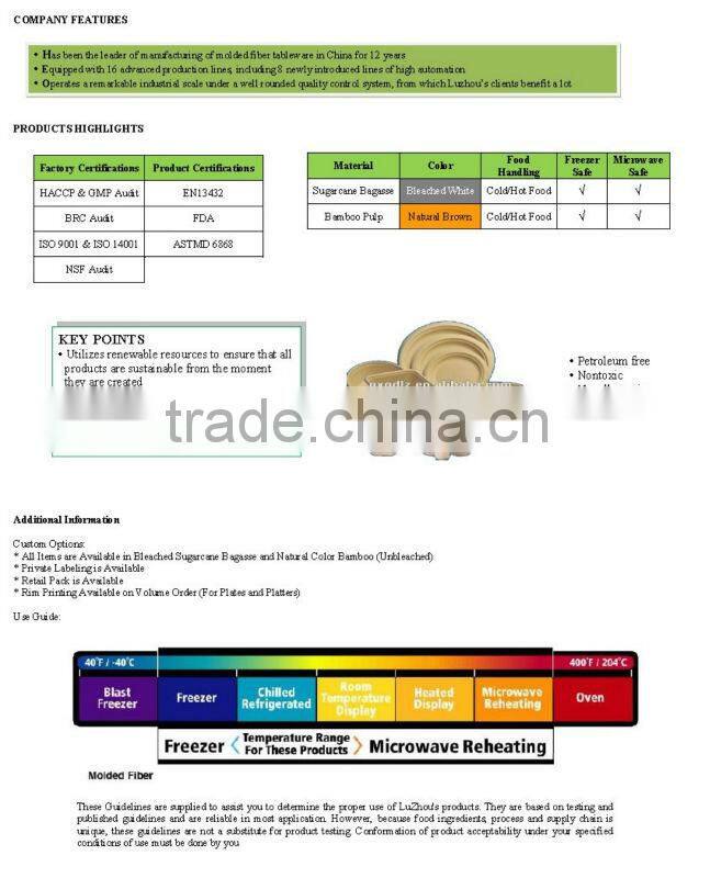 Biodegradable sugarcane bowl in food packaging