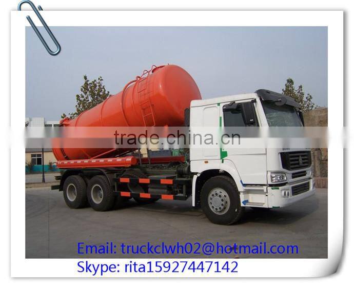 12-16cbm SINOTRUK HOWO sewage suction tanker truck for sale
