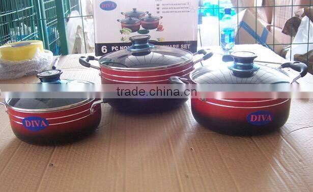 Unique design Aluminum Nonstick induction cookware sets casseroel set buy as seen on tv with lid