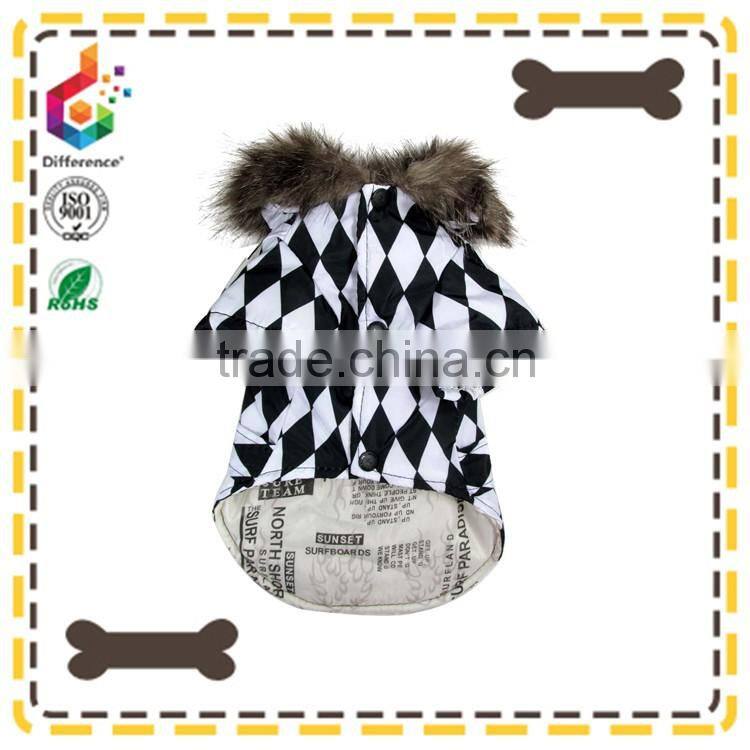 Pet warm coat with checks