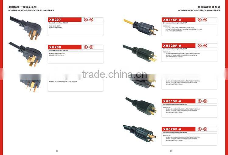 NEMA L6-30P locking power cord plug with cUL approval