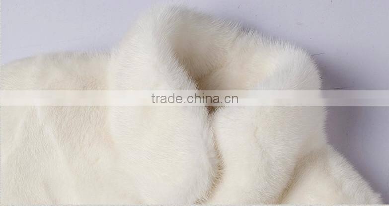 emk1449 fashionable white mink fur coat