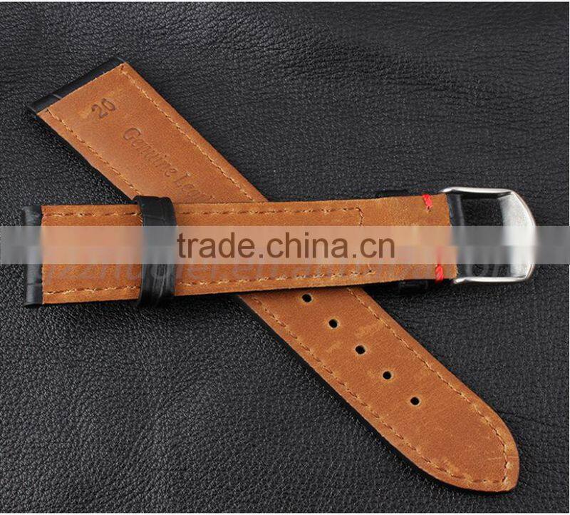 2015 Fashion Croco grain calf leather watch band leather watch strap 18mm 19mm 20mm 21mm 22mm