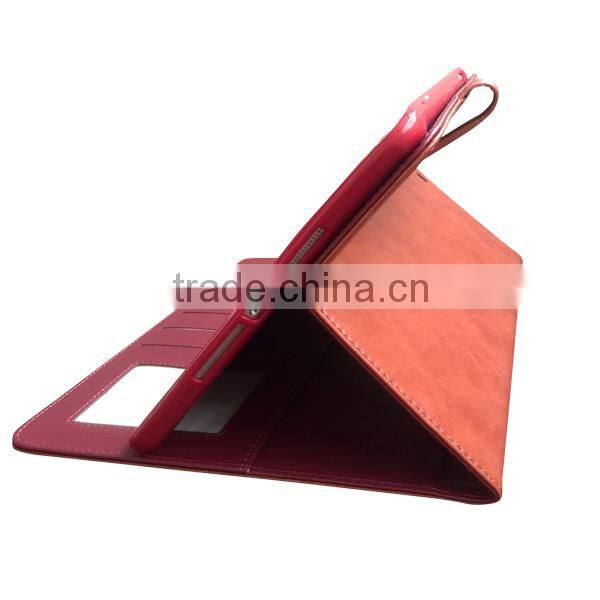 Fashion Clear TPU Plastic card Holder Leather Case for IPad Air