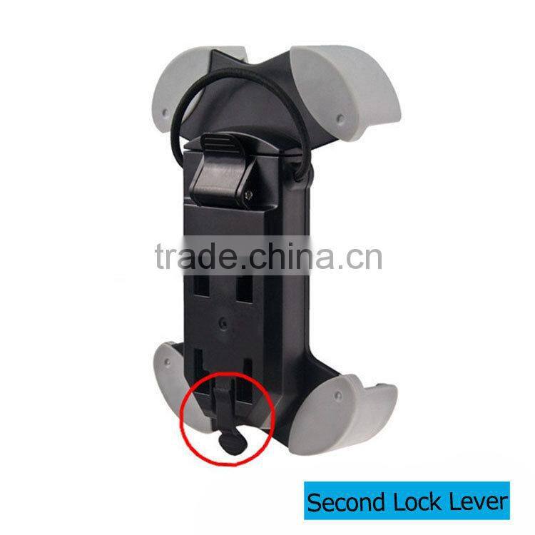 Never Fall Down Metal Universal Smart Phone Golf Cart Stroller Scooter Bike Mount for 3.5-5.5" Phone Bicycle Holder with Strip