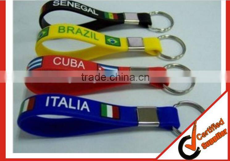 cheap Promotional custom Print Silicone Wristbands Keychains