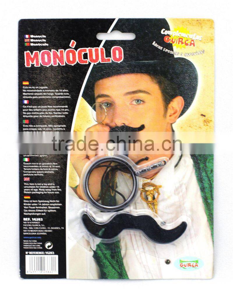 Party mustache and single glasses