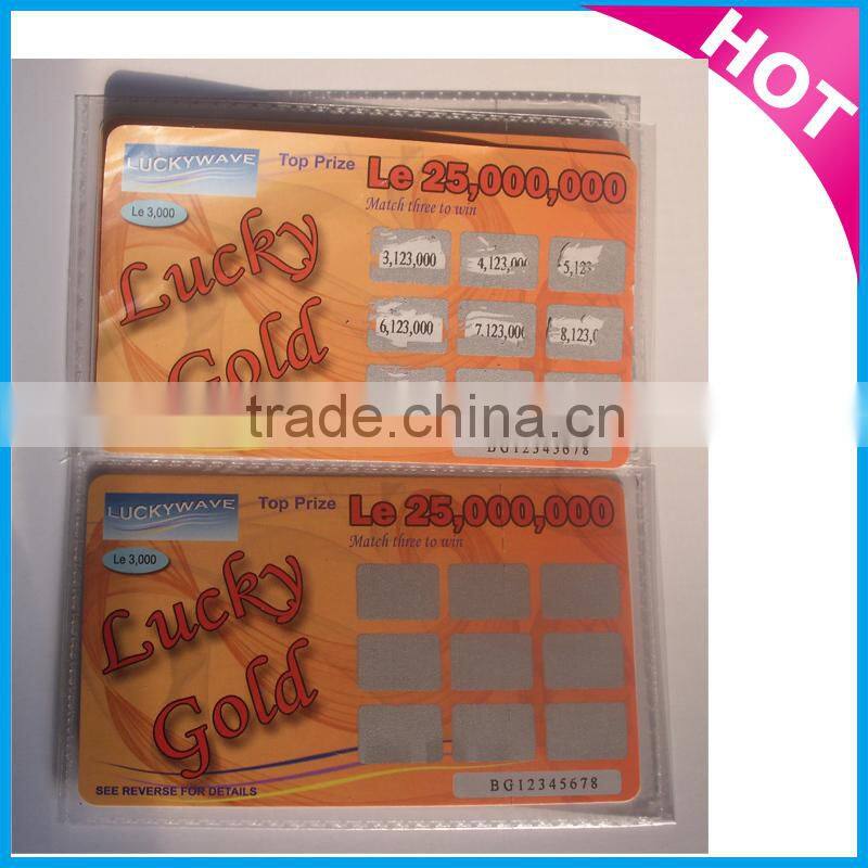 High quality paper lottery scratch card printing