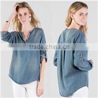 Backless adjustable blue color washed maxi women denim dress DD150932698