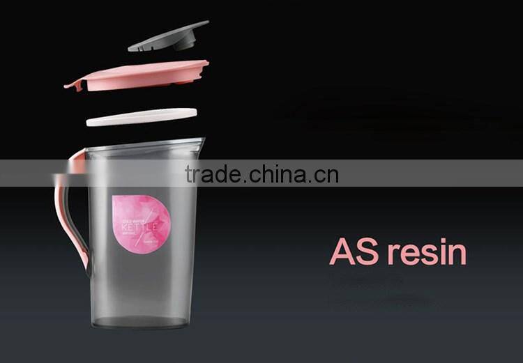 Wholease plastic pitcher with lid for juice milk water fruit tea