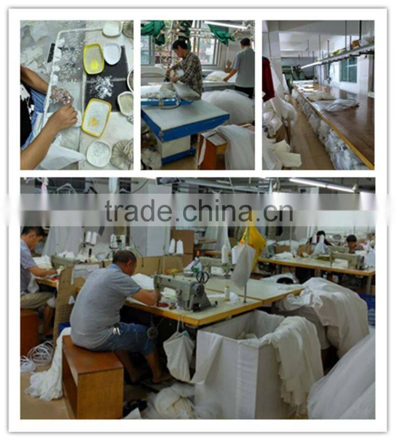 Scoop neckline embroidery lace with silver thread nice A-line long full skirt light gold wedding dress