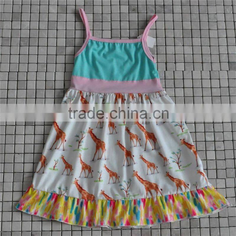 Kids Girls Clothing 2016 Child Fall Outfits Stripe Ruffle Dress Sun Flower Boutique