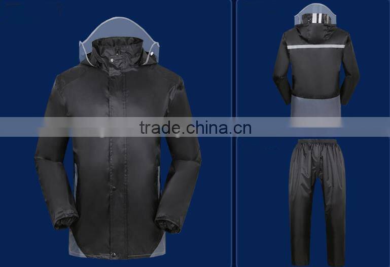 Adult's fashion waterproof reflective raincoat suit for motorcycle riders
