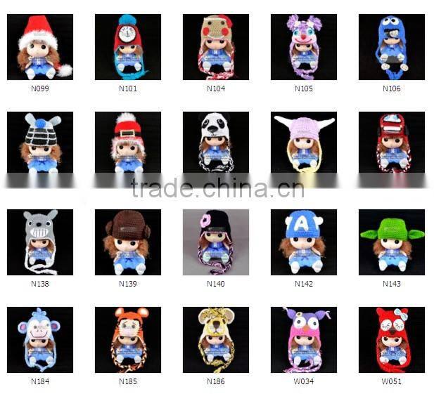 knitted newborn baby monkey earflap hat crochet baby beanie pattern animal hat