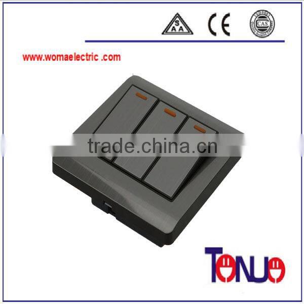 Middle east style stainless steel 3 gang wall switch