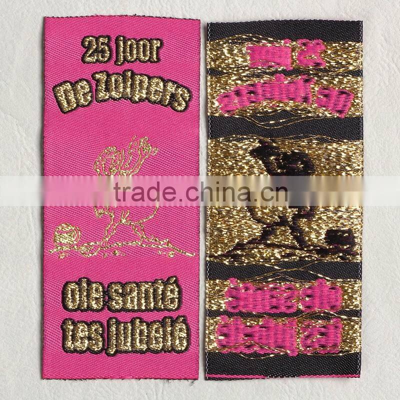 hot sale gold mark tag and straight cut woven label for Cotton flower dress