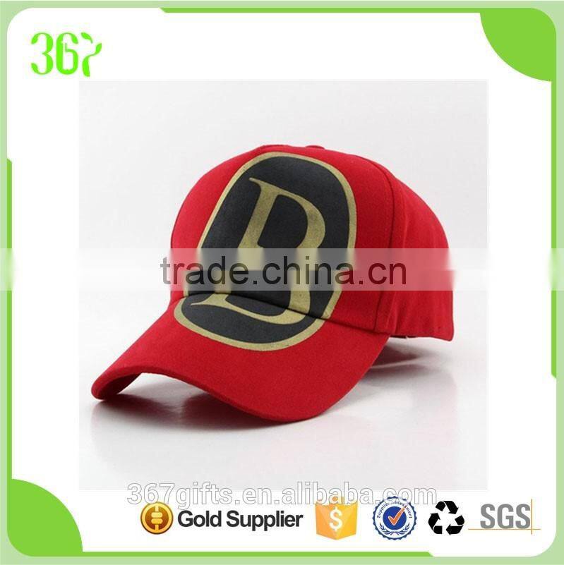 Promotional Red Unisex Six Panel Custom Adults Sports Baseball Cap