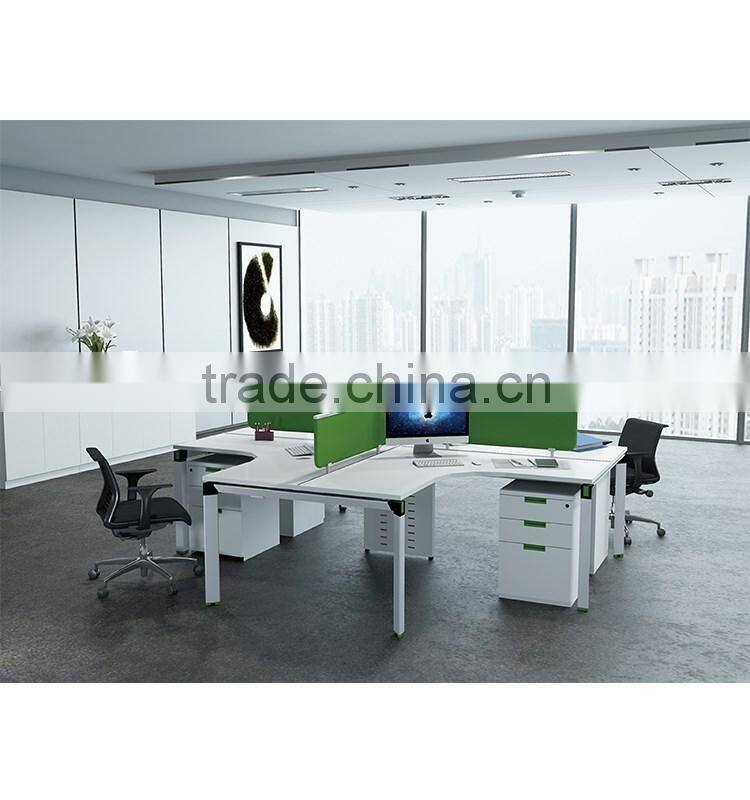 wooden office cubicle design for 4 person