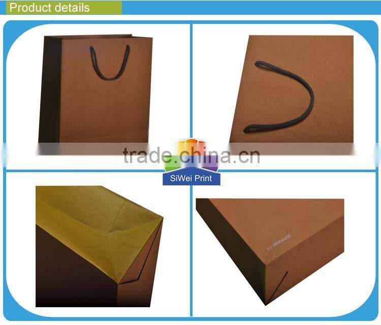 Customized Craft paper bag with your logo printed with handle in packagings