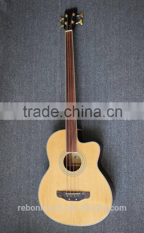 4 string fretless acoustic bass guitar with EQ