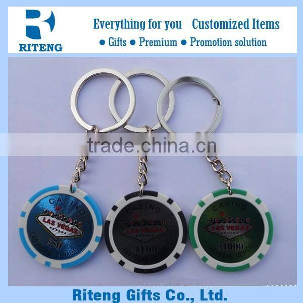 11.5g Poker Chips Personalized Keychain With Customized Design