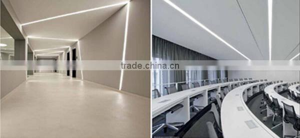 The aluminum profile dedicated for ceiling led lighting for interior and thin furniture elements