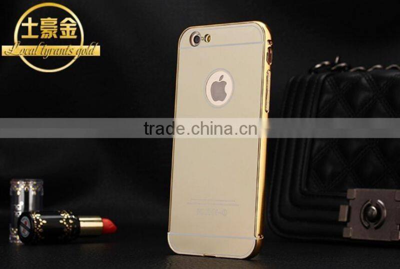 For iPhone 6/6s Gold Plating Aluminum Case With Metal Bumper