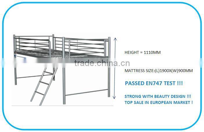 Children metal middle bunk bed frame