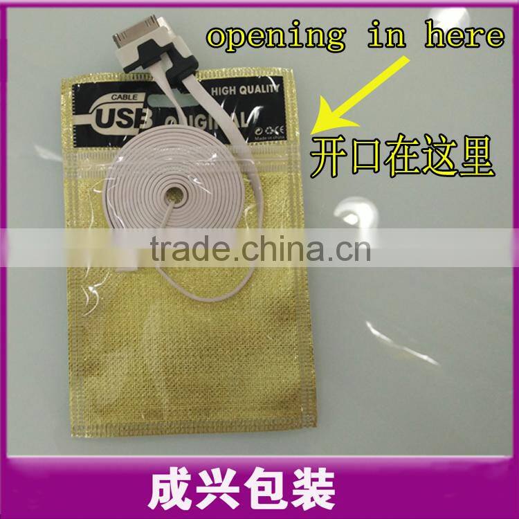 printing usb cable & charger packaging tape manufacturer/packaging plastic bags for battery/earphone line