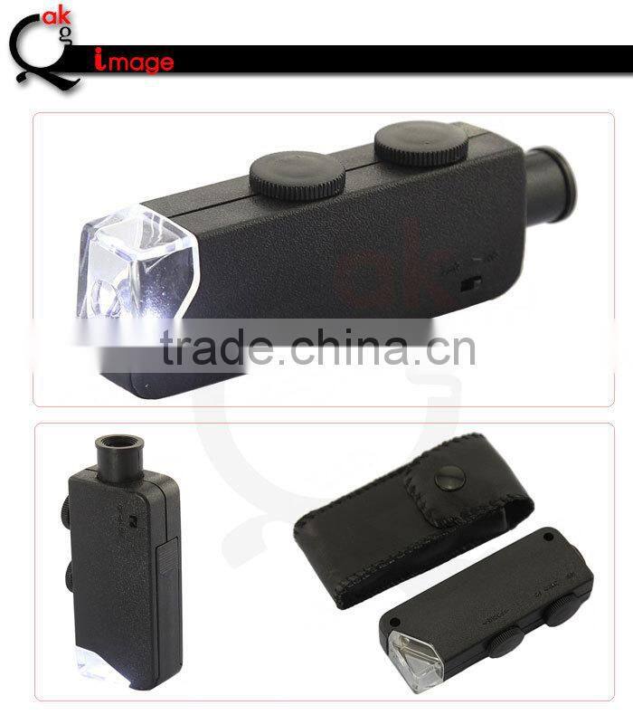 button cell powered led light zoom microscope 60-100x zooming magnification digital loupe microscope