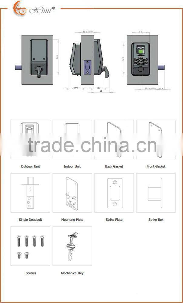 Cheap digital door lock fingerprint hotel lock without software good quality access control door lock system