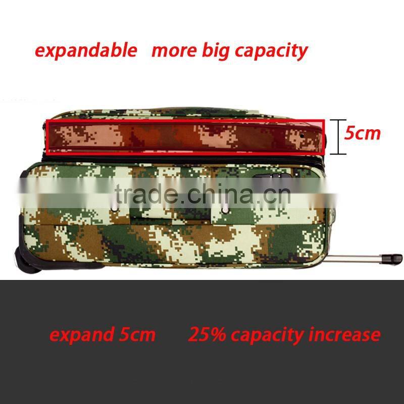 Hot Sale Travel Trolley Waterproof Camouflage Fabric Luggage Bag for Men