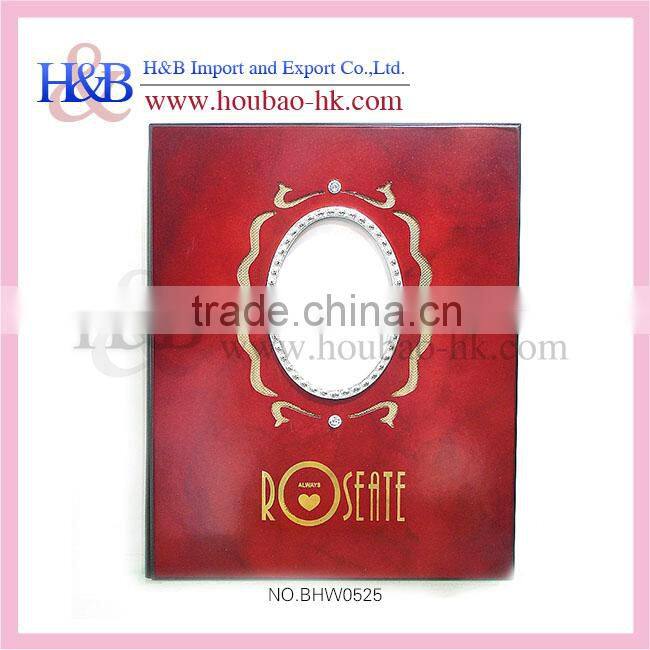 wholesale latest black wooden wedding photo album cover design