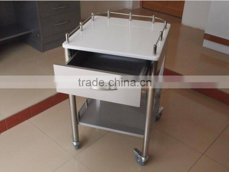 Dental stainless steel mobile cabinet, dental trolley