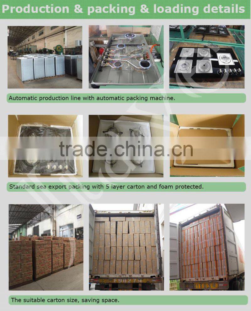 Classic design glass top table gas hob, 3 burner portable gas stove JY-TG3008