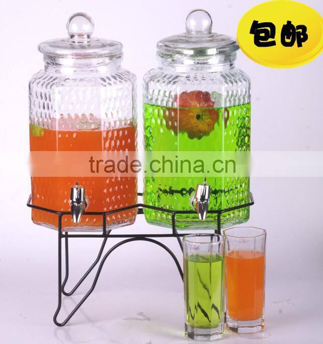 Octagon glass dispenser with stand set