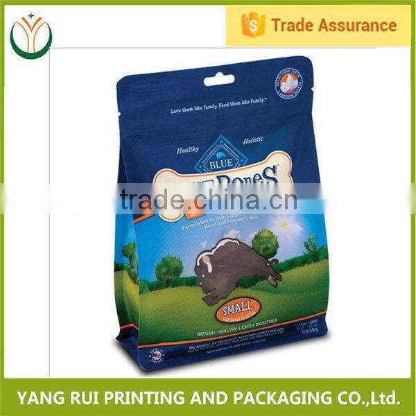 Designer classical pet dog food bag with resealable zipper