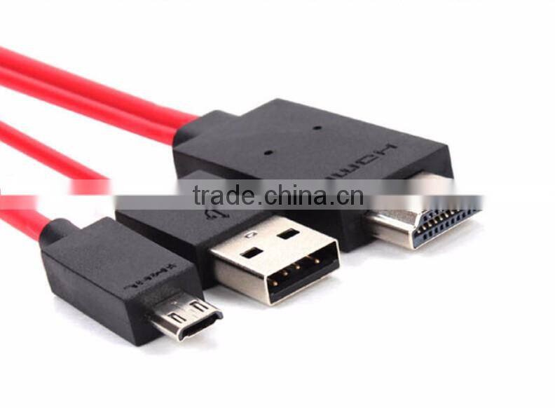 New red line MHL cable! 1080P MHL to HDM I cable for Samsung Galaxy S3 S4