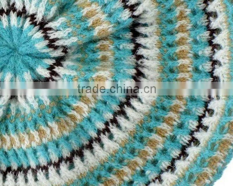 2014 ladies hollow out pattern knit beret hat