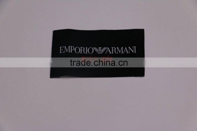 2016 High Density Computerized Woven Label Machine Sew On Neck Woven Label For Garment With Business Men's Suit Style