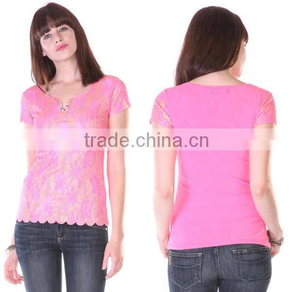 2014 hot sale women lace blouse new fashion lace blouse designs