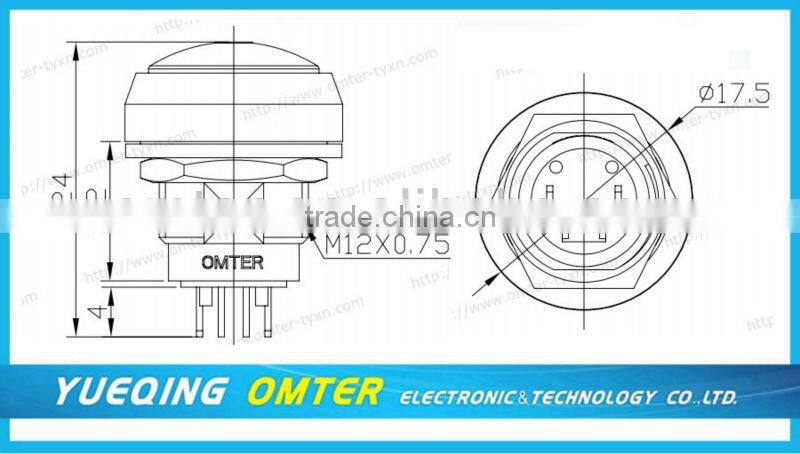 8253 250V 12mm push button micro switch