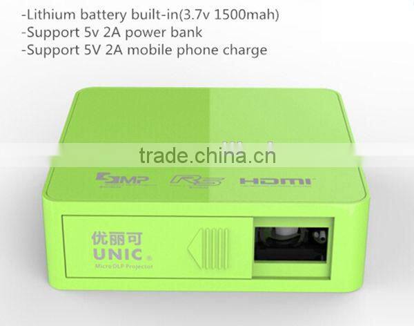 UC50 Mini DLP Pico LED Projector for Smartphones Tablets and Laptops