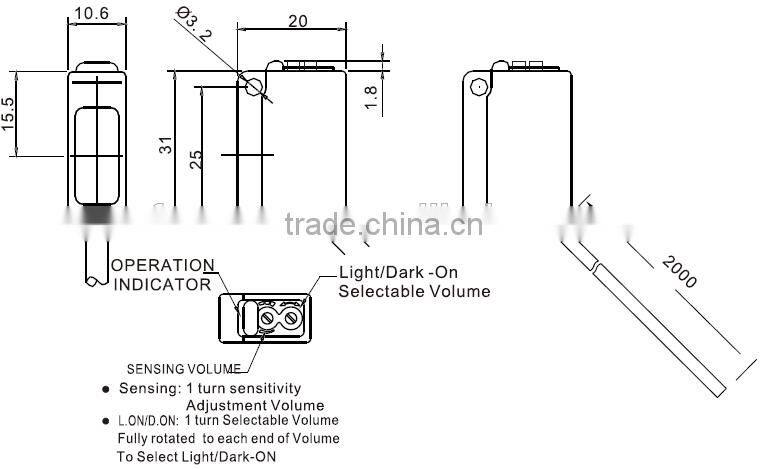 0-5V Voltage Analog output Diffuse photoelectric sensor