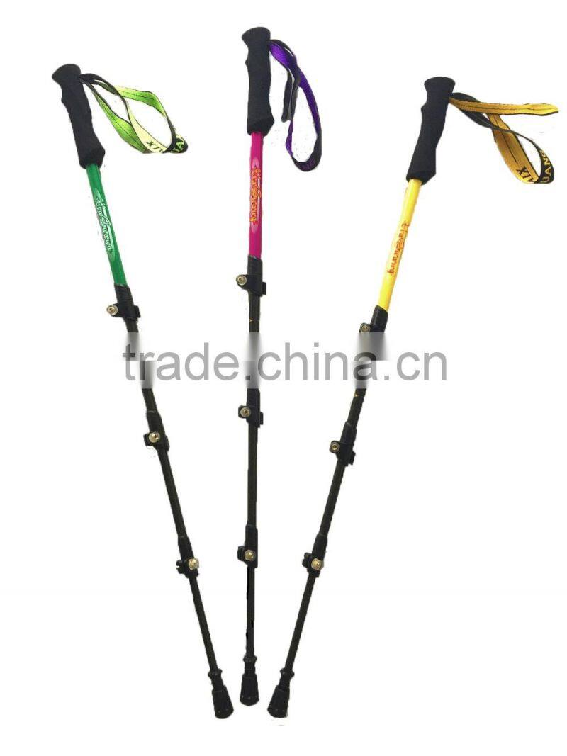 popular four sections carbon fiber telescopic trekking pole nordic walking stick