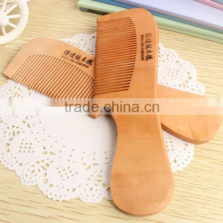 Health care & peach wood wodden circular comb with handle